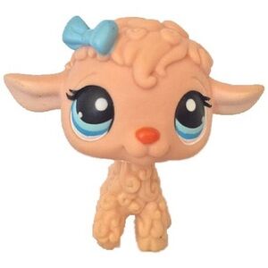 Littlest Pet Shop Cream Lamb with Blue Bow